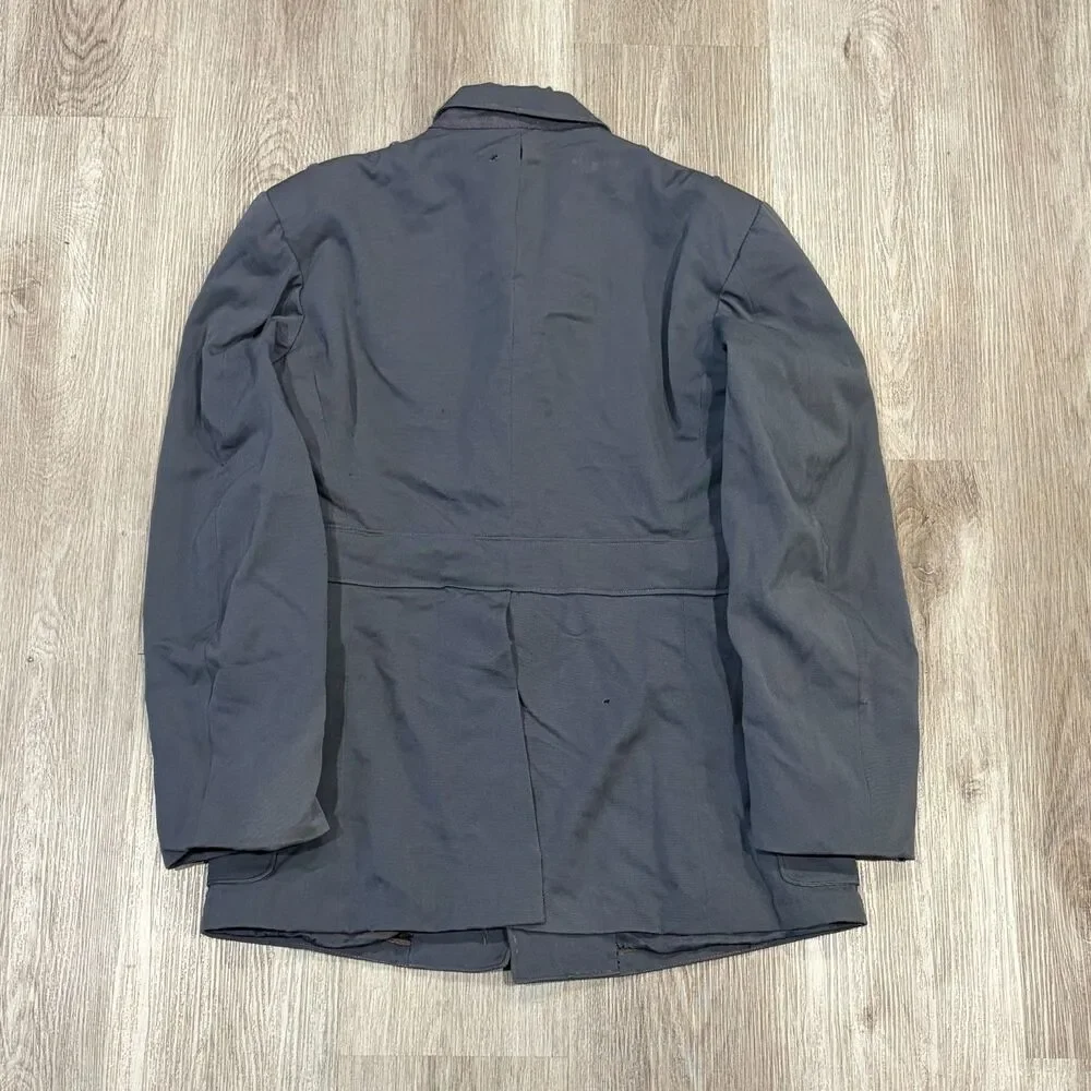 Vtg 70s Grey Uniform Jacket Navy Dress Abbot Military Tailors 39 Reg Buttons - Picture 5 of 10